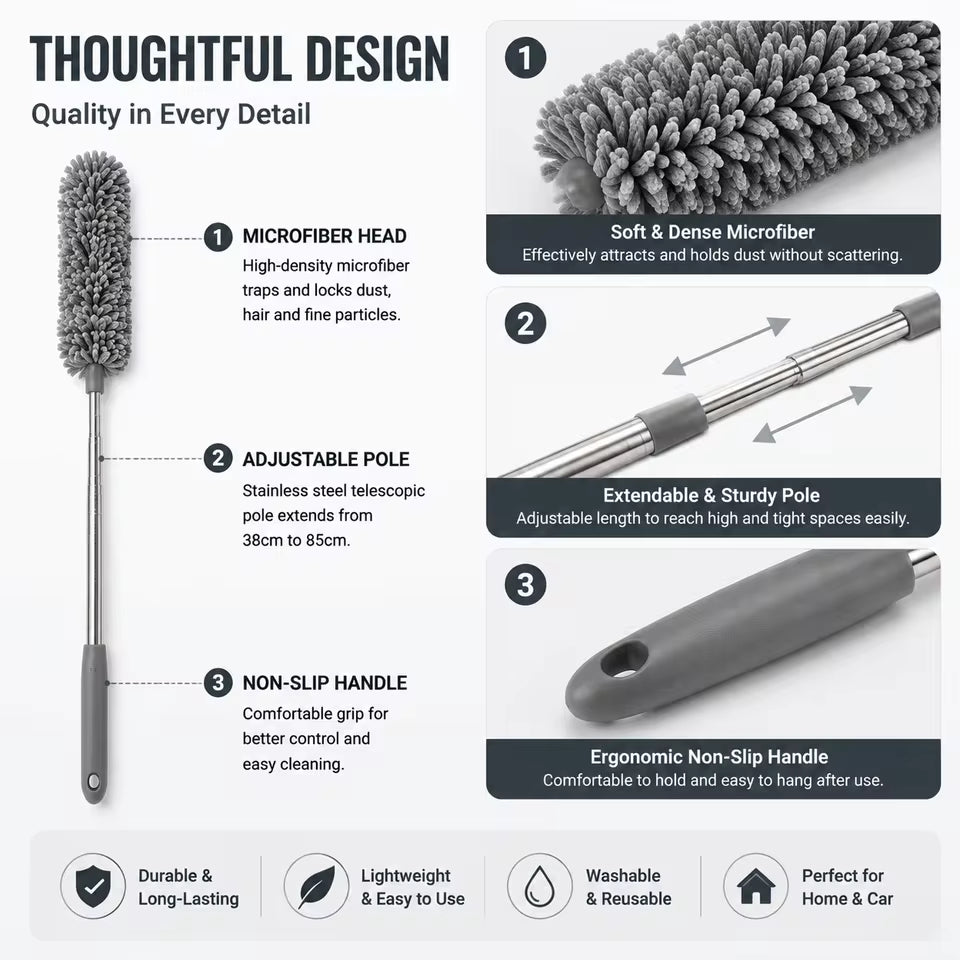 Extendable Microfiber Duster Kit