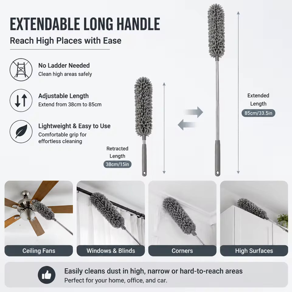 Extendable Microfiber Duster Kit